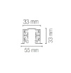 Immagine di Binario Trifase Ad Incasso Bianco-Nero 1mt Track Intec