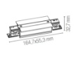Immagine di Connettore Lineare Ad Incasso Per Binario Trifase Bianco Nero Track Intec