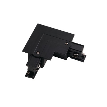 Immagine di Connettore Destro a L Per Binario Trifase Track Incasso Bianco Nero Intec