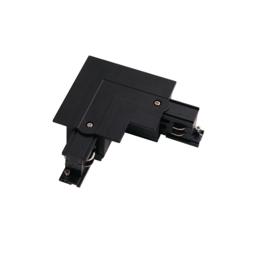 Immagine di Connettore Destro a L Per Binario Trifase Track Incasso Bianco Nero Intec