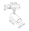 Immagine di Proiettore Plane Led 20w Bianco-Nero Orientabile Per Sistema A Binario Trifase Intec