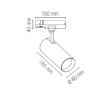 Immagine di Faro Cilindro Plane Bianco-Nero Orientabile Led 40w Per Binari Trifase Intec