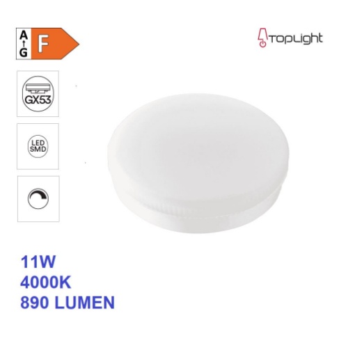 Immagine di Lampadina Gx53 Dimmerabile Led 11W 4000K 890Lm Luce Naturale  Top Light