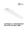 Immagine di Profilo In Alluminio Bianco 2 Metri Per Strip Led max 10mm Riga G PRIPB2 Gea