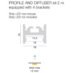 Immagine di Profilo In Alluminio Bianco 2 Metri Per Strip Led max 10mm Riga G PRIPB2 Gea