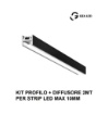 Immagine di Profilo In Alluminio Nero 2Mt Per Strip Led max 10mm Riga G PRIPN2 Gea