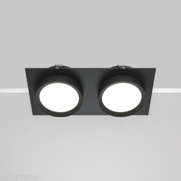 Immagine di Faretto Squadrato Da Incasso Nero 2 Luci Led Gx53 Hoop Maytoni