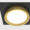 Immagine di Faretto Da Incasso Quadrato Nero Oro Led Gx53 110mm Hoop Maytoni