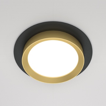 Immagine di Faretto Da Incasso Rotondo Oro Nero 110mm Led Gx53 Hoop Maytoni