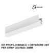 Immagine di Profilo Alluminio 2Mt Bianco Per Strip Led Max 30mm Brasilia GBRPB2 Gea