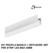 Immagine di Profilo Alluminio 3mt Bianco Per Strip Led Max 30mm Brasilia GBRPB3 Gea