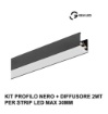 Immagine di Profilo Nero 2 Metri Per Strip Led Max 30mm Brasilia GBRPN2 Gea