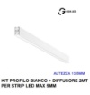 Immagine di Profilo 2mt Plafone Bianco Per Strisce Led max 5 mm Bled P Gea