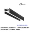 Immagine di Profilo Plafone 2mt Nero Opaco Per Strisce Led 20mm Bucarest G Gea