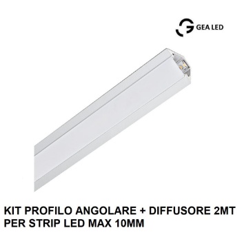 Immagine di Profilo Angolare 2mt Bianco Per Strip Led 10 mm Avana Gea