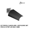 Immagine di Profilo Angolare Nero 2 Metri Per n.2 Strip Led 10 mm Lubiana C Gea Luce