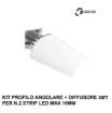 Immagine di Profilo Angolare 3 Metri Bianco Lubiana C Gea Luce Per n.2 Strip Led 10 mm