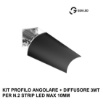 Immagine di Profilo Angolare 3 Metri Nero Lubiana C Gea Luce Per n.2 Strip Led 10 mm