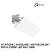 Immagine di Profilo Angolare 2mt Bianco Per 2 Strip Led max 10 mm Lubiana D Gea Luce
