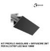 Immagine di Profilo Angolare 2mt Nero Biemissione Per 2 Strip Led max 10 mm Lubiana D Gea Luce