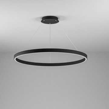 Immagine di Lampadario Grande Cerchio Nero Biemissione Led 100W 3000k Dimmerabile Criseide Gea