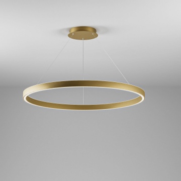 Immagine di Lampadario Soggiorno Cerchio Dorato Led 100W 3000k Dimmerabile Criseide S/S Gea Luce