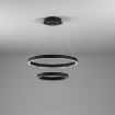Immagine di Sospensione Criseide Due Anelli Neri Led 60W 3000k Dimmerabile Gea Luce