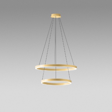 Immagine di Sospensione Criseide Due Anelli Oro Led 60W 3000k Dimmerabile Gea Luce
