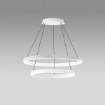 Immagine di Lampadario 2 Cerchi Led Biemissione 75w 3000k Dimmerabile Criseide S2/G Bianco Gea Luce