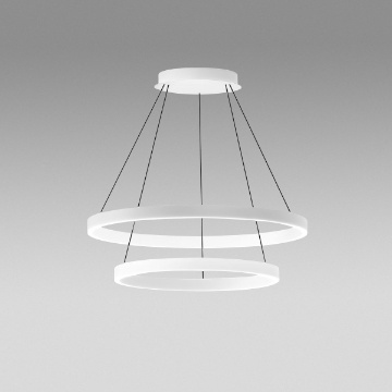 Immagine di Lampadario 2 Cerchi Led Biemissione 75w 3000k Dimmerabile Criseide S2/G Bianco Gea Luce