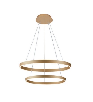 Immagine di Lampadario Doppio Anello Oro Led Dimmerabile 75w 3000k Criseide S2/G Gea Luce