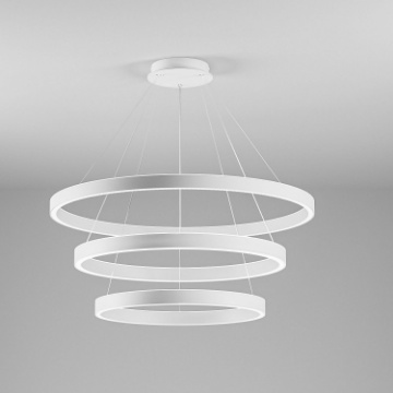 Immagine di Lampadario Bianco 3 Anelli Led 125w 3000k Dimmerabile Criseide S3 Gea Luce