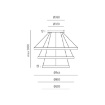 Immagine di Lampadario Led Biemissione 3 Cerchi Oro Criseide S3 Gea Luce 125w 3000k Dimmerabile