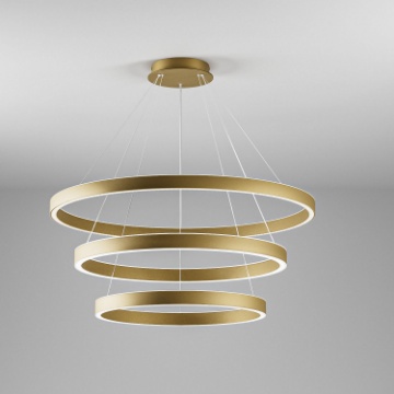 Immagine di Lampadario Led Biemissione 3 Cerchi Oro Criseide S3 Gea Luce 125w 3000k Dimmerabile