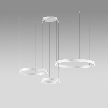 Immagine di Lampadario Decentrato 3 Cerchi Led 100w 3000k Dimmerabile Criseide S/3D Bianco Gea Luce