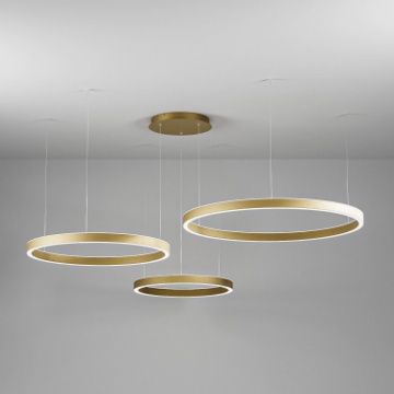 Immagine di Lampadario Criseide S/3D Oro 3 Cerchi Led Con Decentramento 125w 3000k Dimmerabile