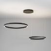 Immagine di Sospensione Due Cerchi Decentrati Nero Led Dimmerabile 75w 3000k Criseide Gea Led