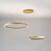 Immagine di Sospensione Decentrata Con 2 Cerchi Dorati Led Dimmerabile 75w 3000k Criseide SS/2D Gea Led