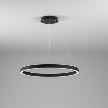 Immagine di Lampadario Moderno Cerchio Nero 80cm Criseide S/G Gea Luce Led 80w 3000k