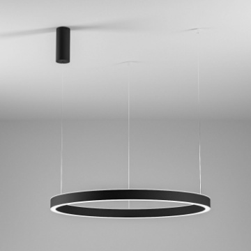 Immagine di Lampadario Rotondo Nero Da Tavolo Led 100w 3000k Con Decentramento Criseide S/1G Gea