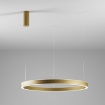 Immagine di Lampadario Oro Con Decentramento Cerchio Biemissione Led 100w 3000k Per Tavolo Criseide S/1G Gea