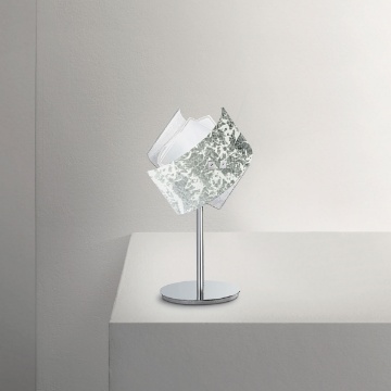 Immagine di Abat-jour Lumetto Vetro Foglia Argento Camilla L/P Gea Luce