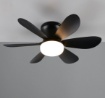 Immagine di Ventilatore 6 Pale Da Soffitto Nero Inverter Con Telecomando Led CCT 8w Lund Trio