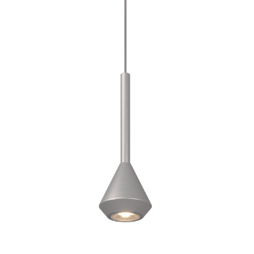 Immagine di Sospensione Cono GU10 Grigio Alluminio Per Binari Monofase Top Light