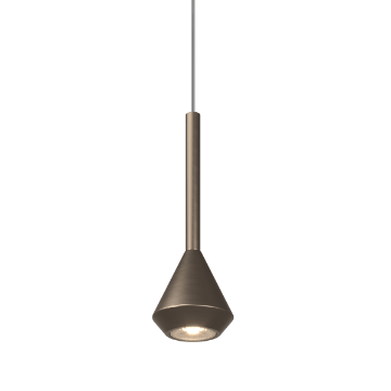 Immagine di Sospensione Cono Bronzo Con Adattatore Per Binari Monofase Top Light