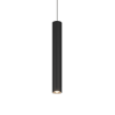 Immagine di Sospensione Cilindrica Nera Con Adattatore Monofase Per Binari Top Light