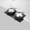 Immagine di Faretto Incasso 2 Luci Gx53 Nero Oro Hoop Maytoni