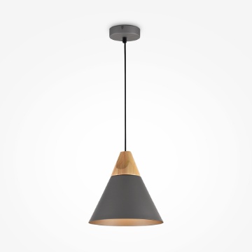 Immagine di Sospensione Bicones Cono Grigio Legno Maytoni