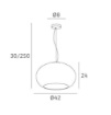 Immagine di Lampada A Sospensione Cucina Boccia Vetro Bianco Latte 42cm Casper Top Light