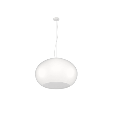 Immagine di Lampadario Rotondo Vetro Bianco 55cm Casper Top Light